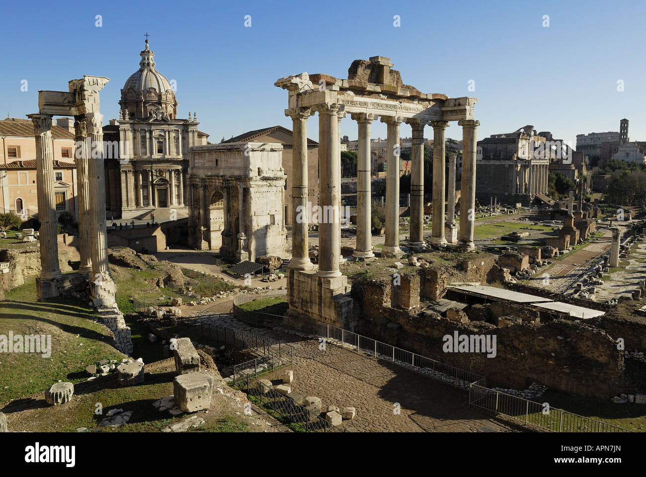 Das römische Forum Traiano in Rom Stockfoto