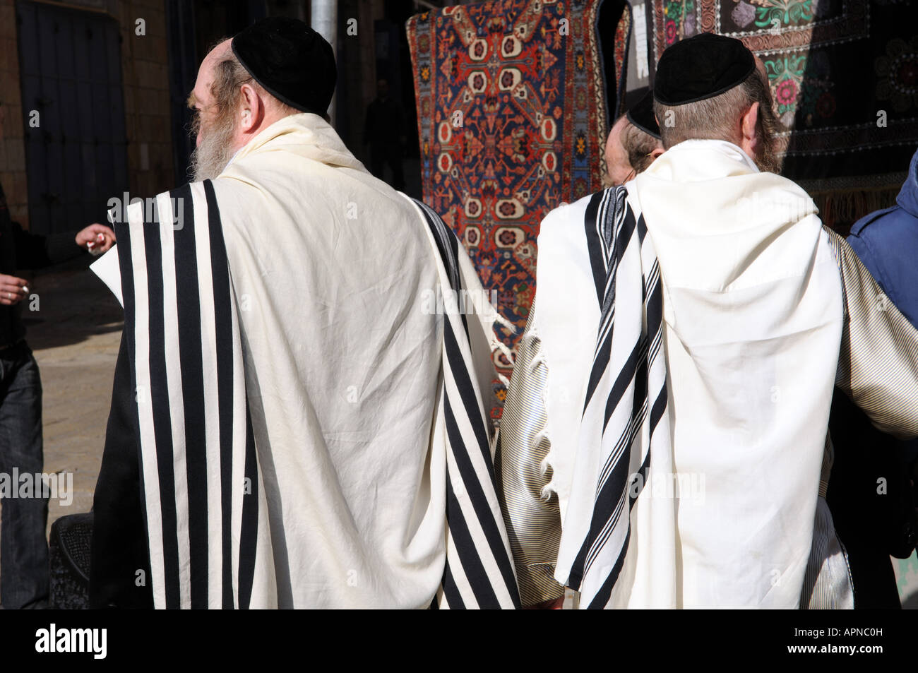 Orthodoxe Juden in der Altstadt von Jerusalem Stockfoto