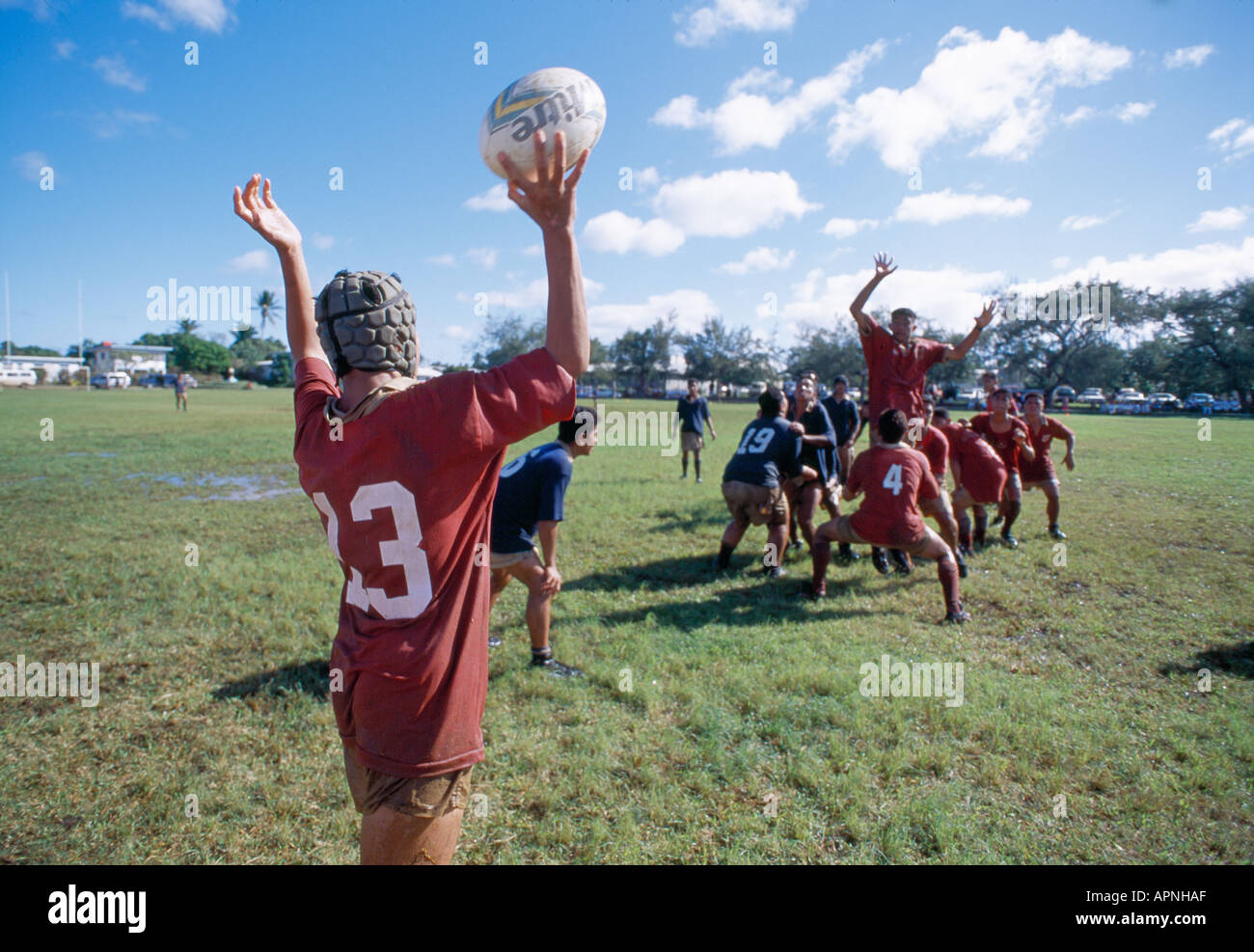 RUGBY-AKTION Stockfoto