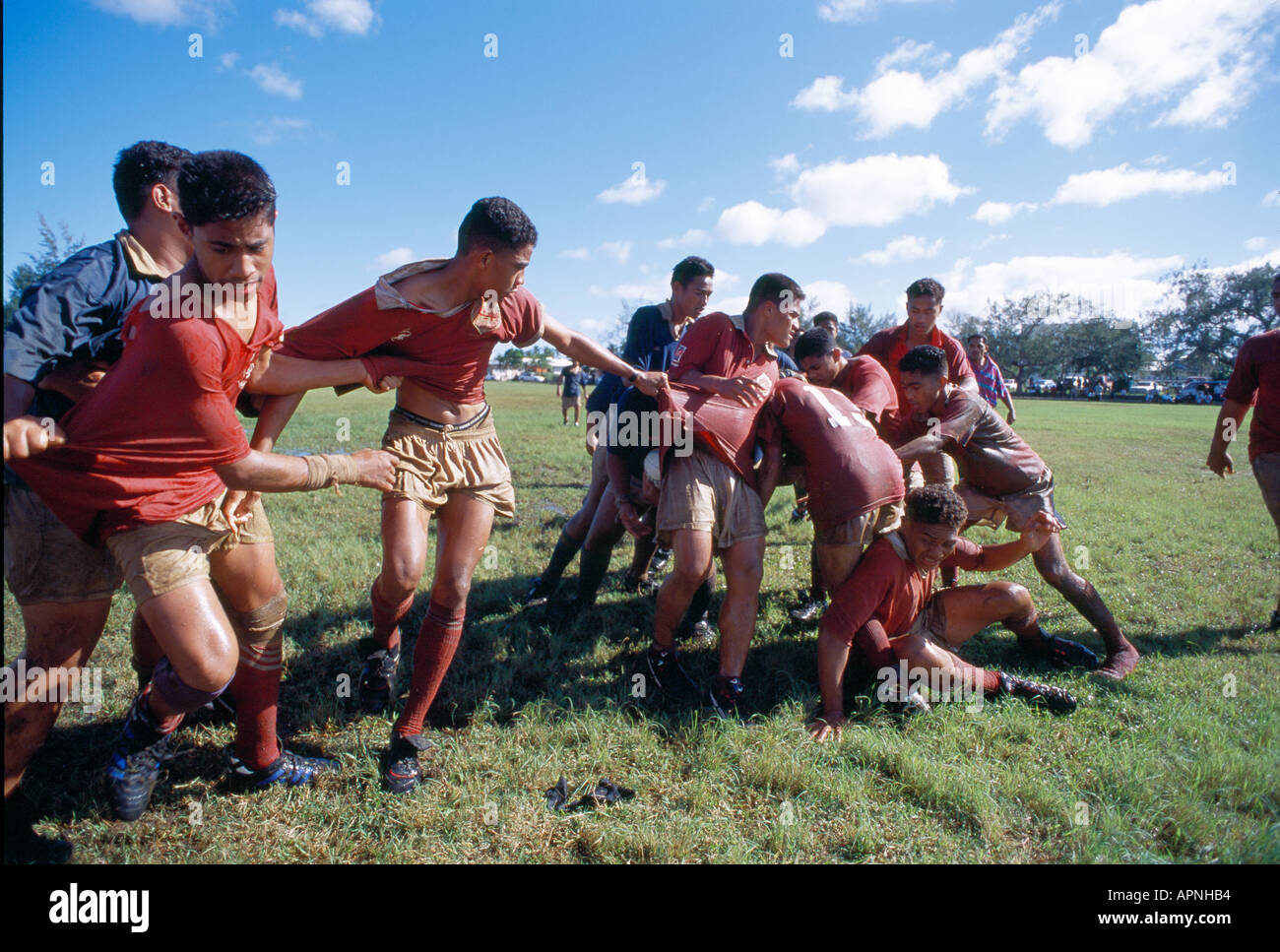 RUGBY-AKTION Stockfoto