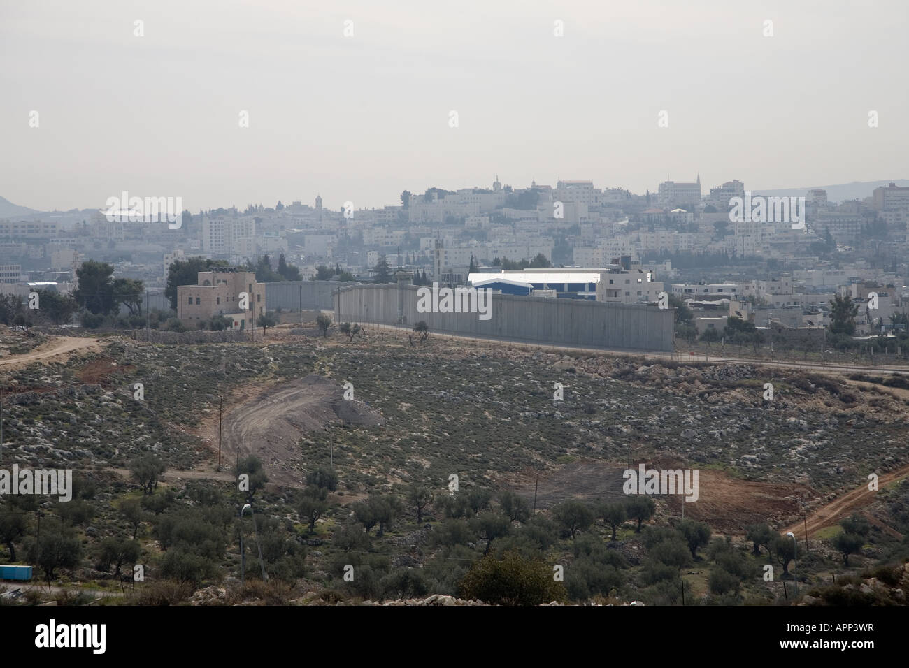 Stock Foto von Israel Bethlem palästinensischen Grenzübergang und Sicherheitssperre Stockfoto