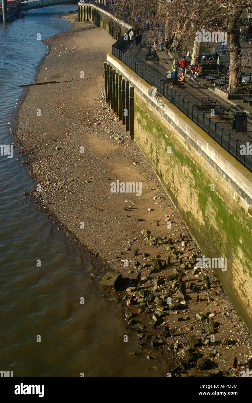 Strand an der Themse, London. Stockfoto