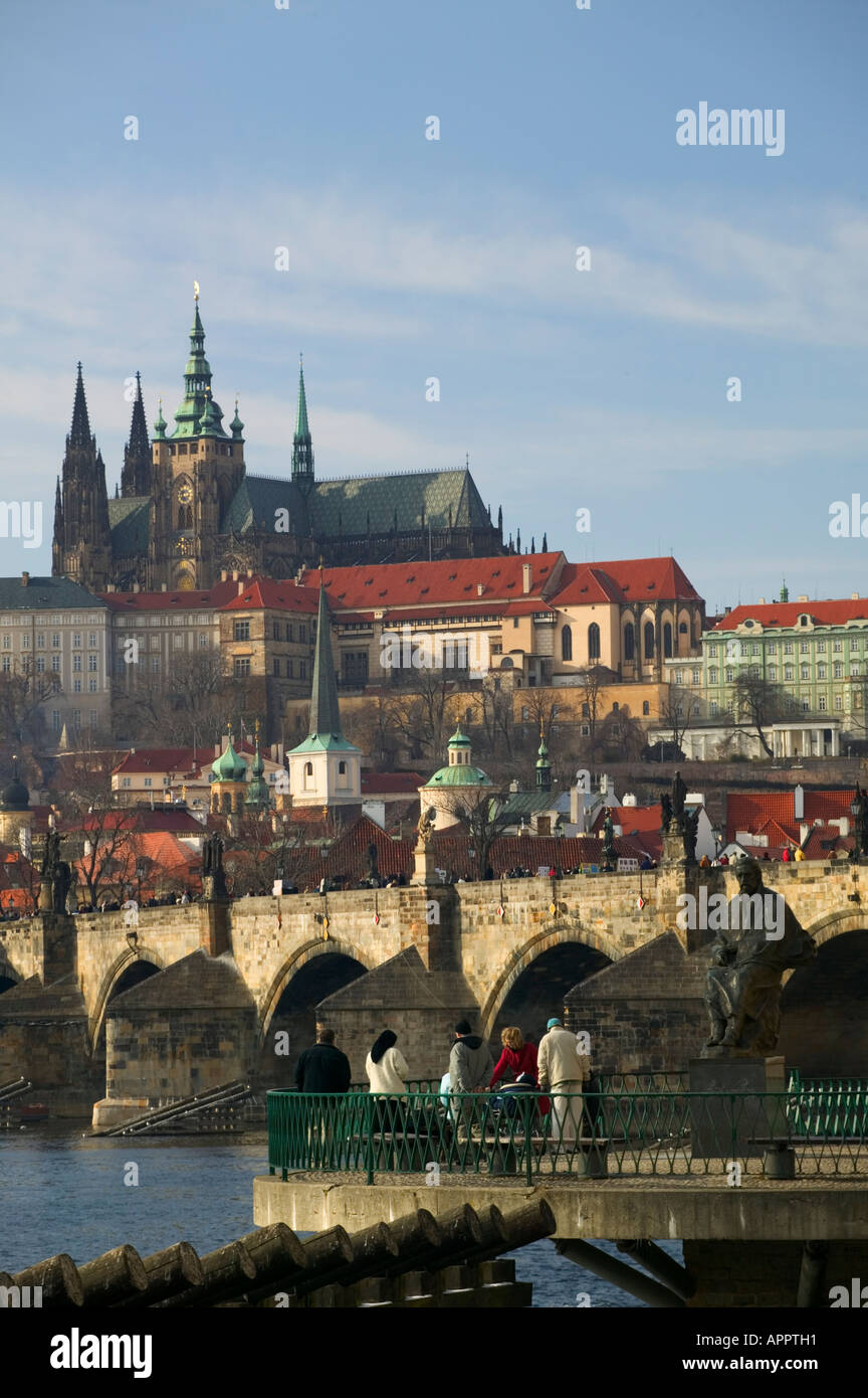 Kleinen Viertel Fluss Moldau Prag Tschechische Republik Stockfoto