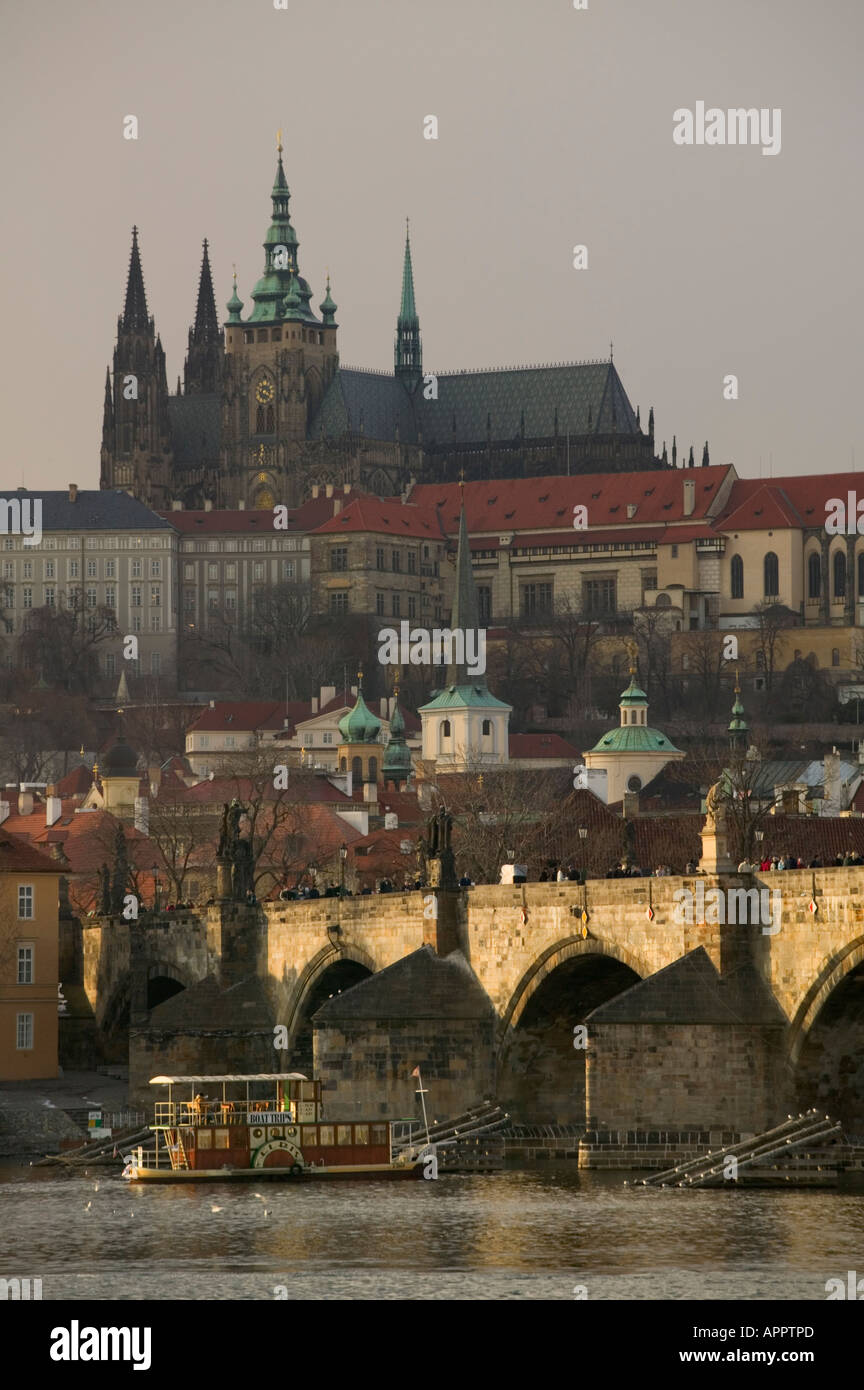 Kleinen Viertel Fluss Moldau Prag Tschechische Republik Stockfoto
