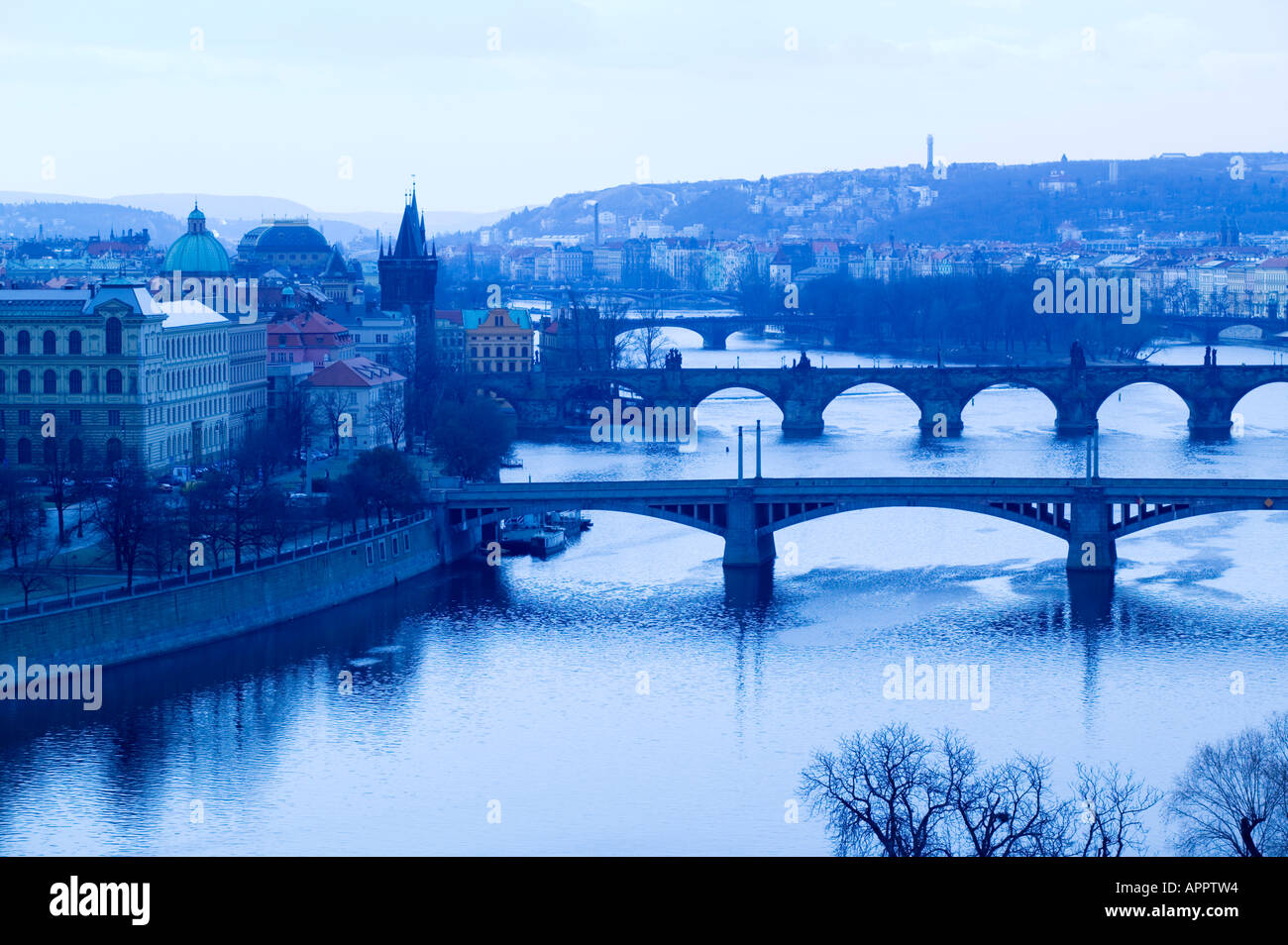 Fluss Vltava Prag Tschechische Republik Stockfoto