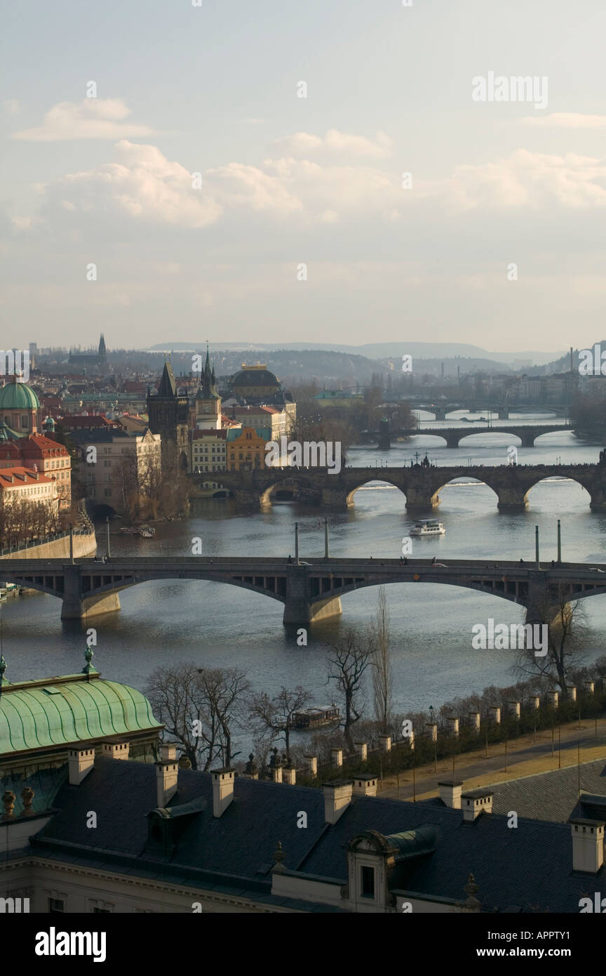 Fluss Vltava Prag Tschechische Republik Stockfoto