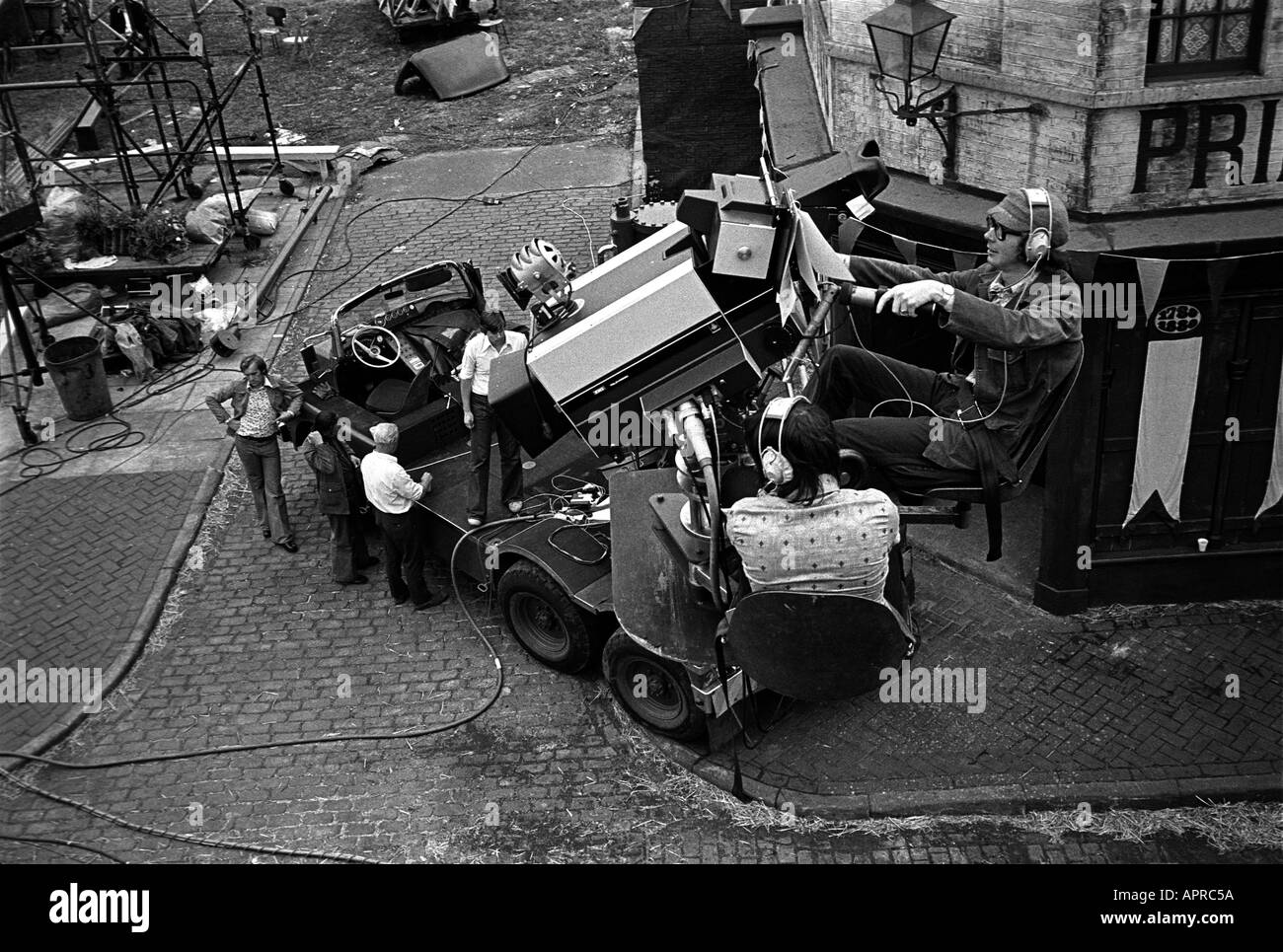 Dreharbeiten der Arnold Bennett Clayhanger TV-Serie auf ATV Elstree Studios Backlot 1974 Stockfoto