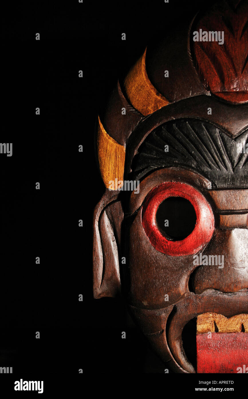 Ein Maori Holzmaske. Stockfoto