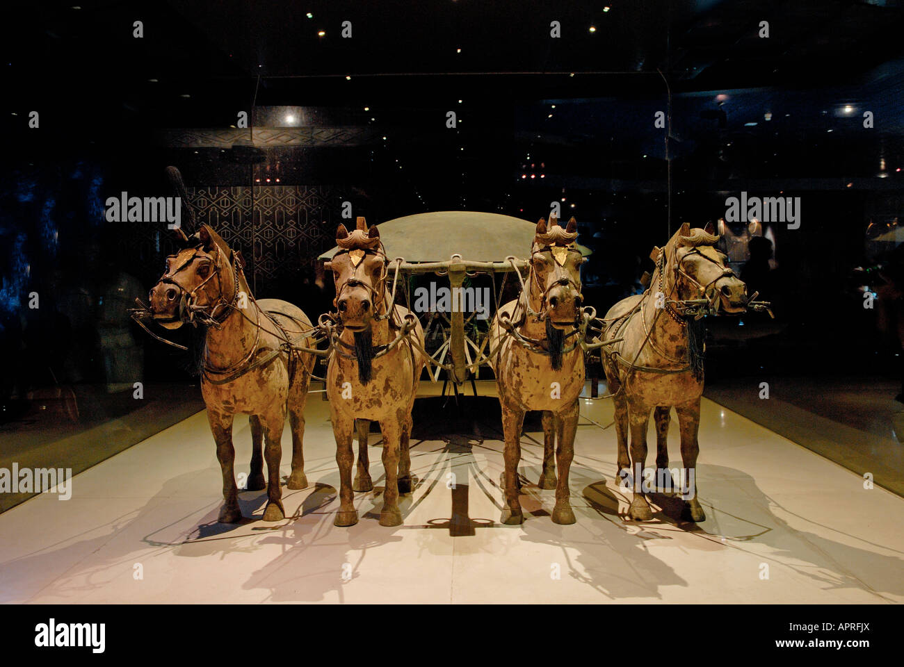 Xian Terrakotta Museum Bronze Chariot für den Kaiser von China Stockfoto