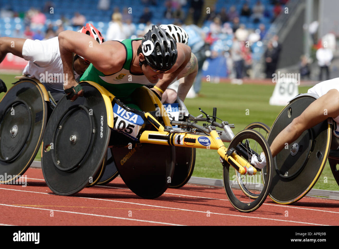 Paralympic World Cup 2005 Manchester Regional Arena Sportscity Ernst VAN DYK RSA in der Männer-s T54 1500 m Stockfoto