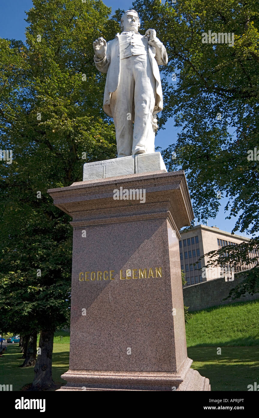 Statue von George Leeman Station Road York North Yorkshire England UK GB Großbritannien Stockfoto