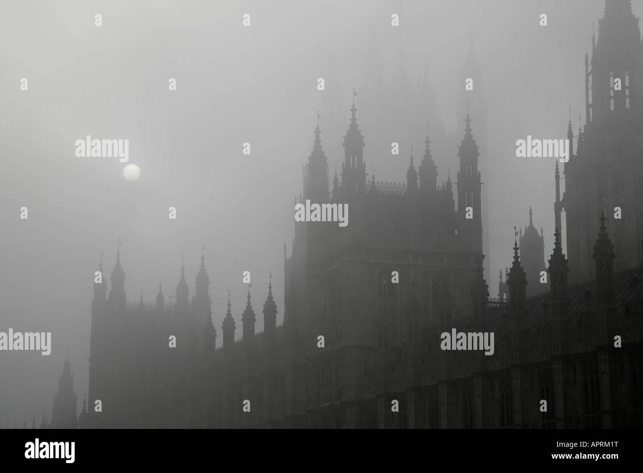 FOGBOUND Houses of Parliament, London Stockfoto
