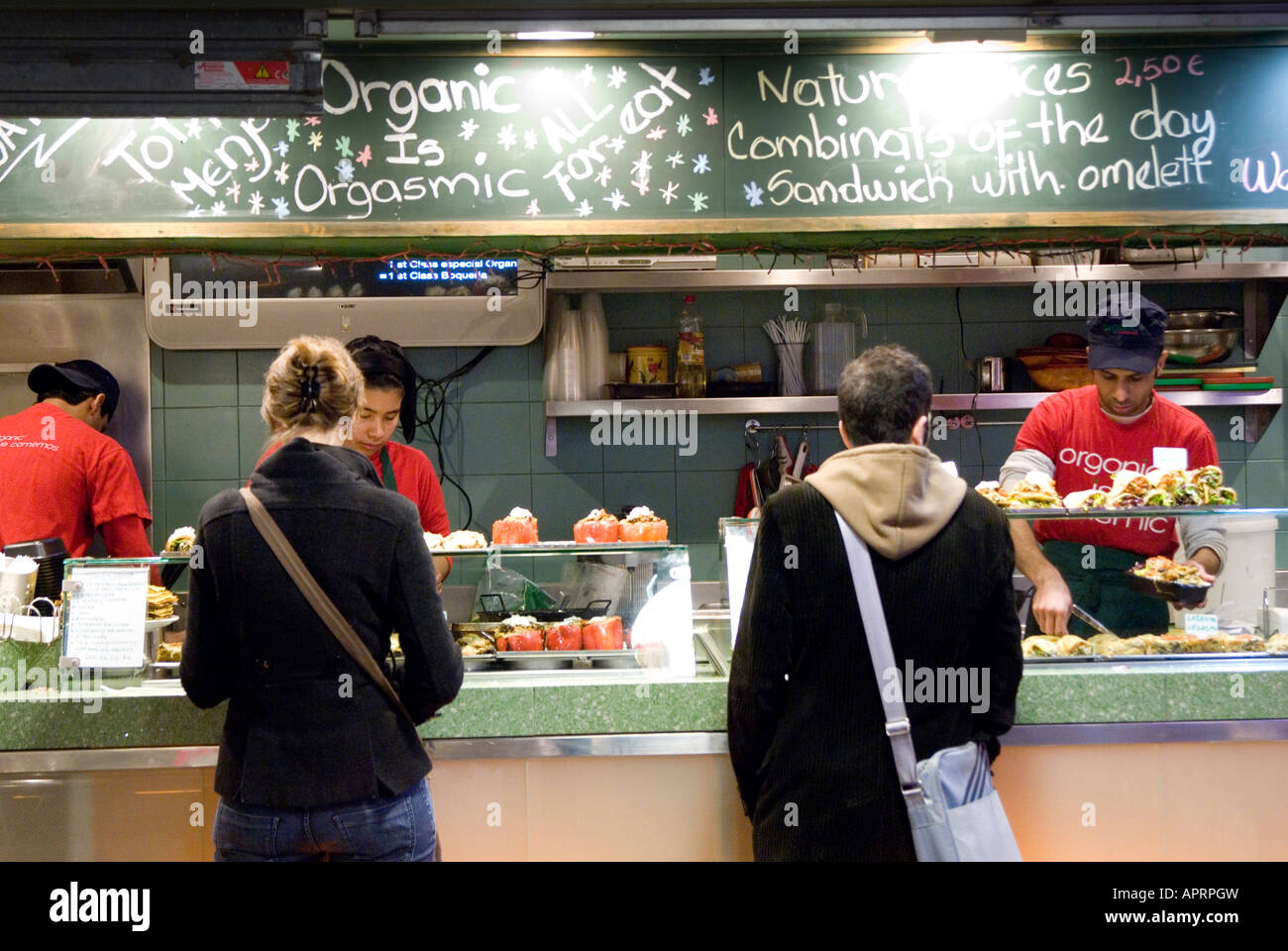 Nehmen Sie Bio-Lebensmittel in Mercat Sant josep Stockfoto