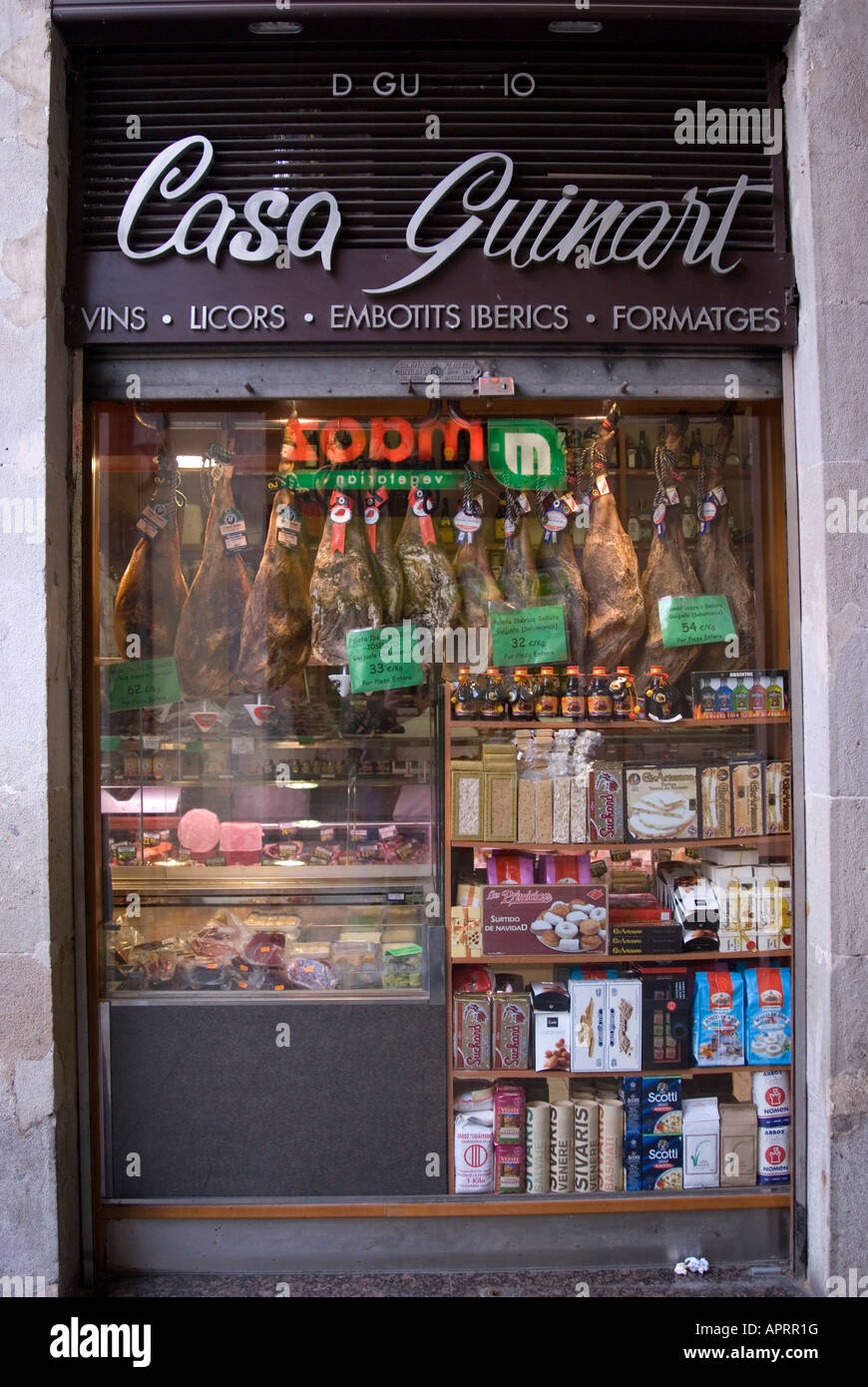 Ladenfront im Mercat Sant Josep Stockfoto