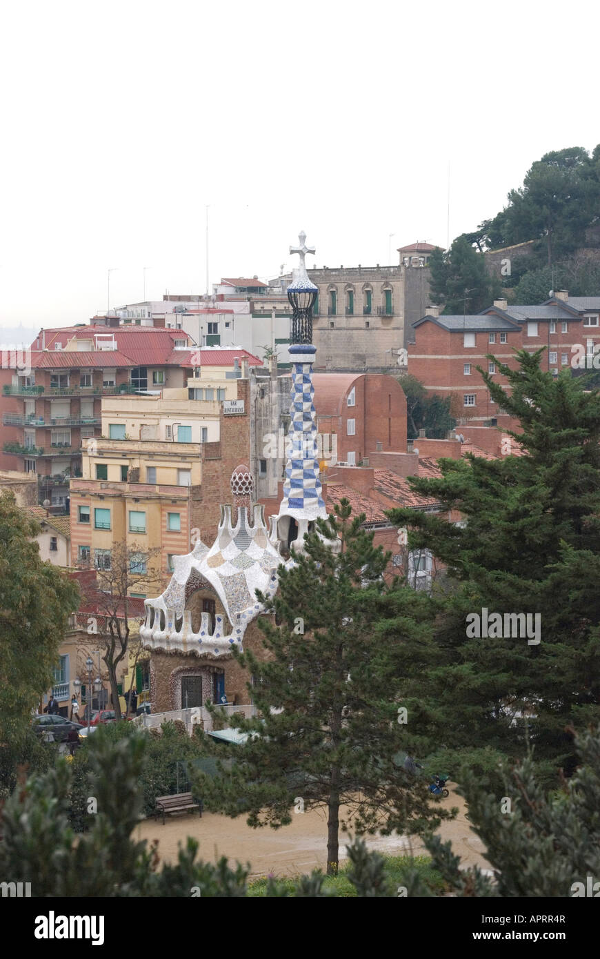 Parc Güell Spanien Barcelona Stockfoto