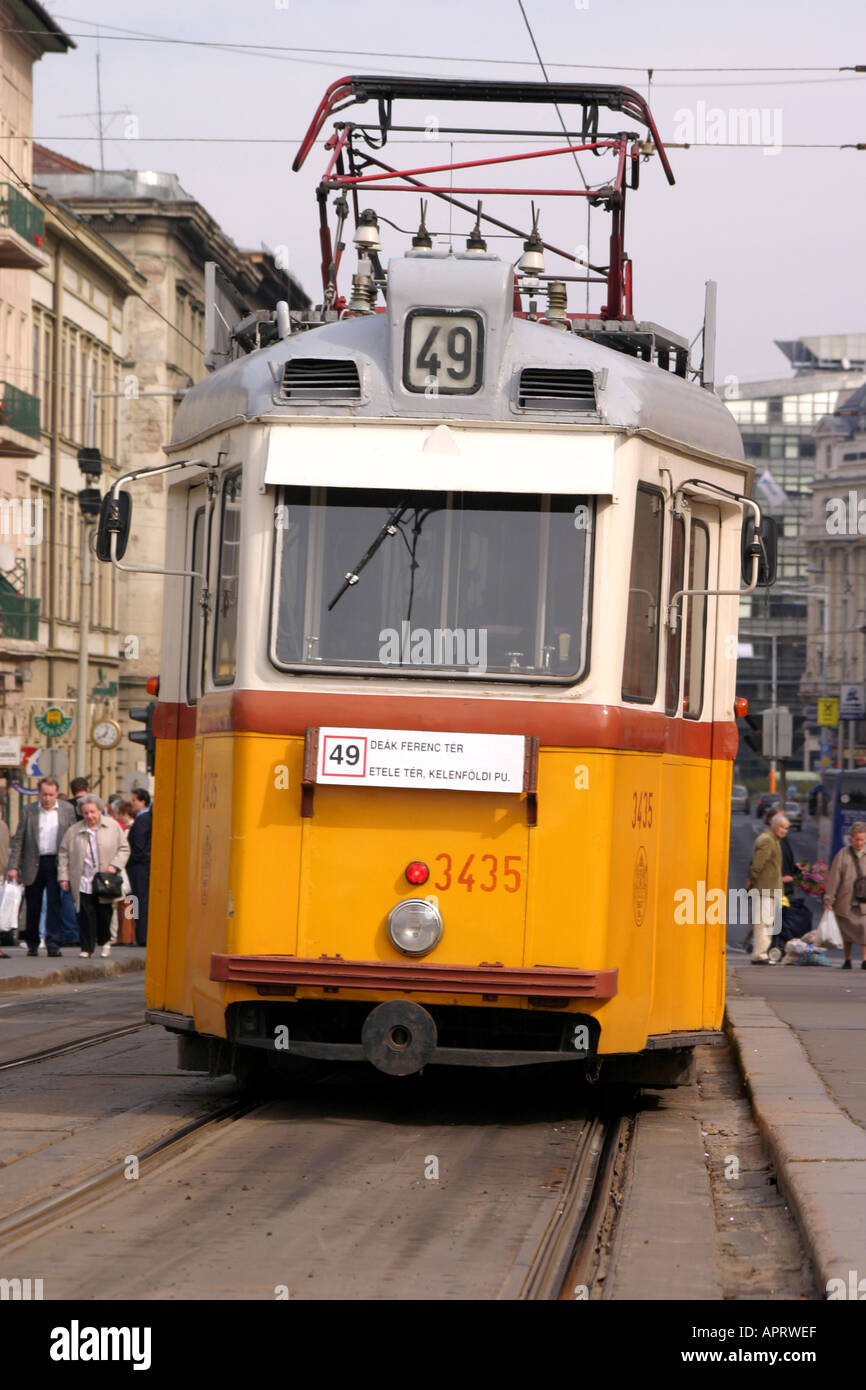 Straßenbahnen in Budapest in Ungarn Stockfoto