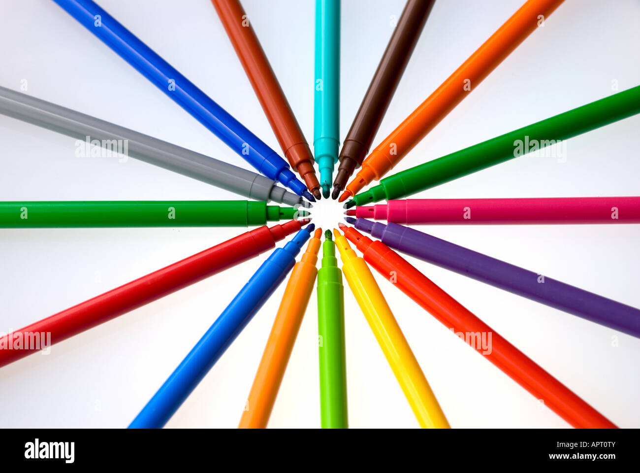 isolierte Regenbogen weiche Spitze Büromöbel und Bürobedarf Stockfoto