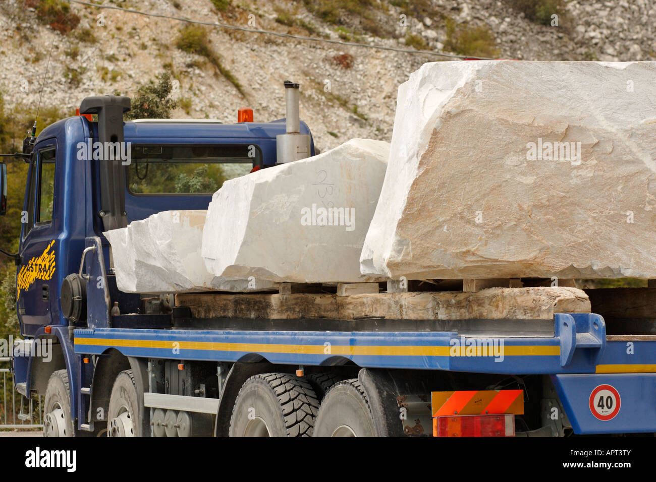 Ein Carraran Marmorsteinbruch, Massa-Carrara, Italien Stockfoto