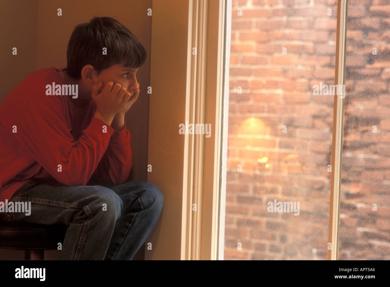 Blick aus Fenster Stockfoto