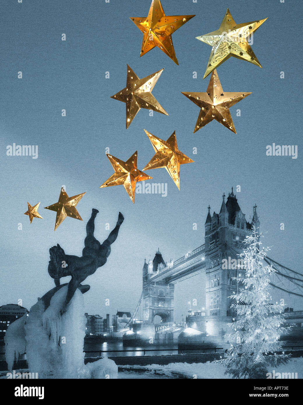 GB - LONDON: Weihnachten an der Tower Bridge Stockfoto