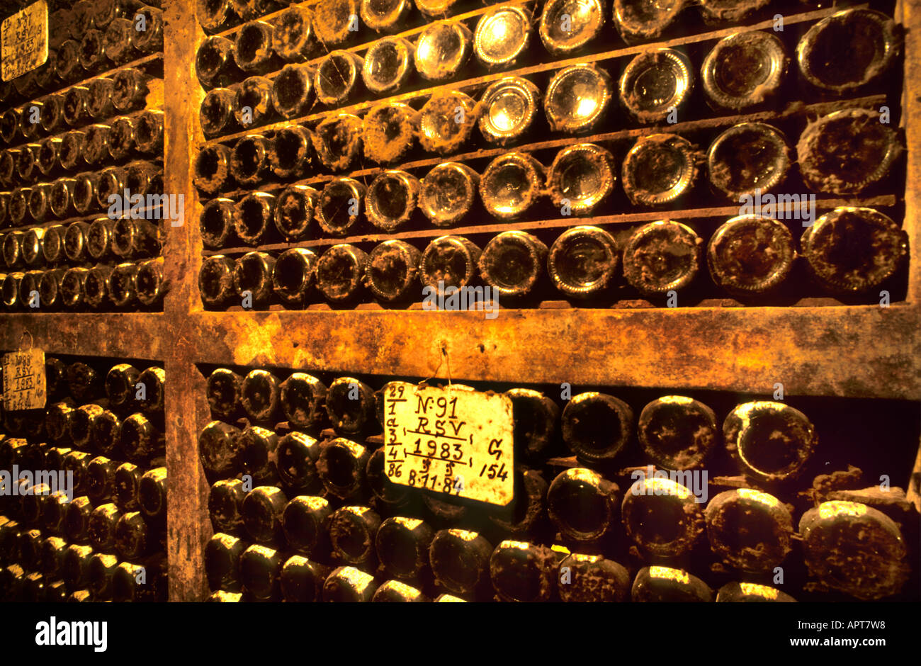 Cockburn Keller Flasche Flaschen Porto Portugal portugiesischen Hafen Vintage Weinkellerei Stockfoto