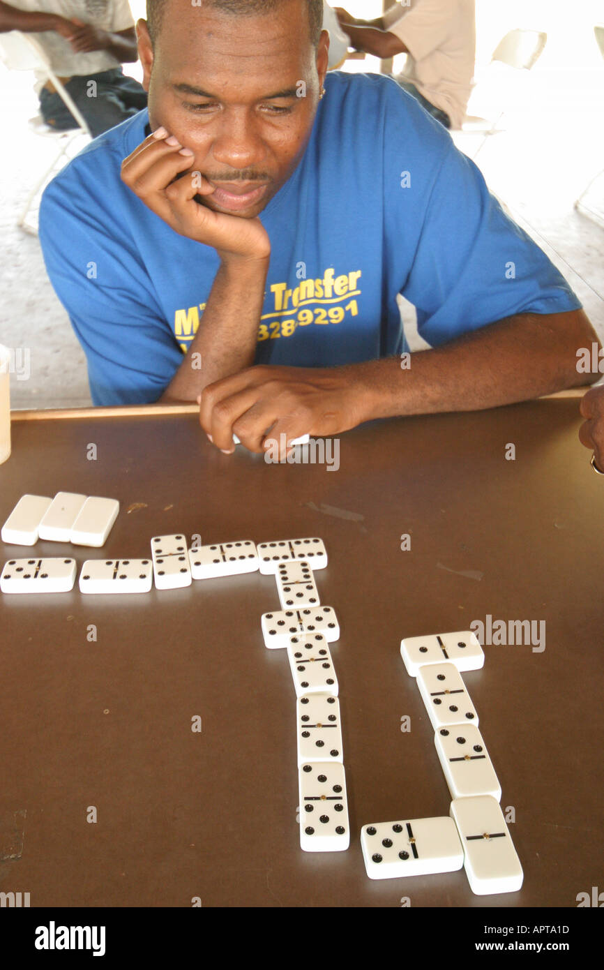 Pembroke Pines Florida, C.B. CB Smith Park, Jamaican Jerk Festival, Festivals, Feier, Messe, Jamaika World Championship of Dominoes, Black Black Black Africa Stockfoto