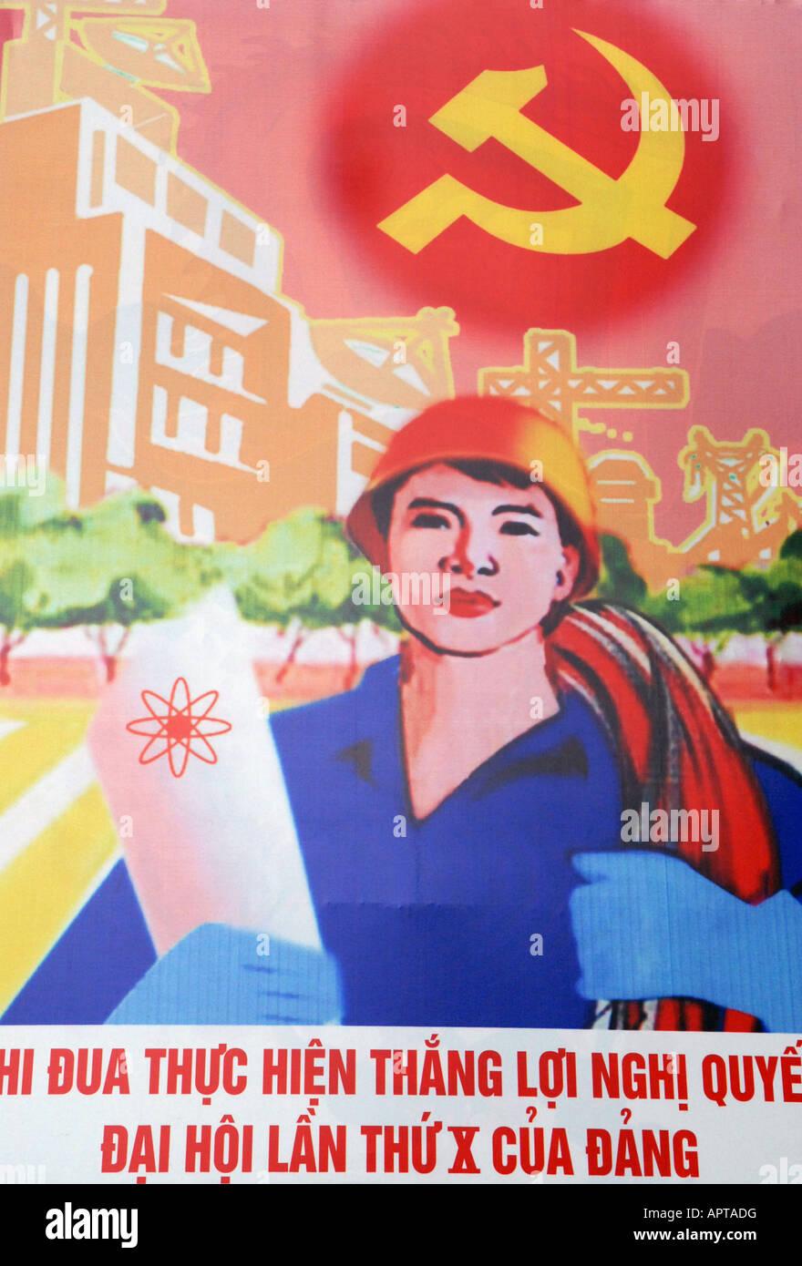 Kommunistische Partei Plakat Stockfoto