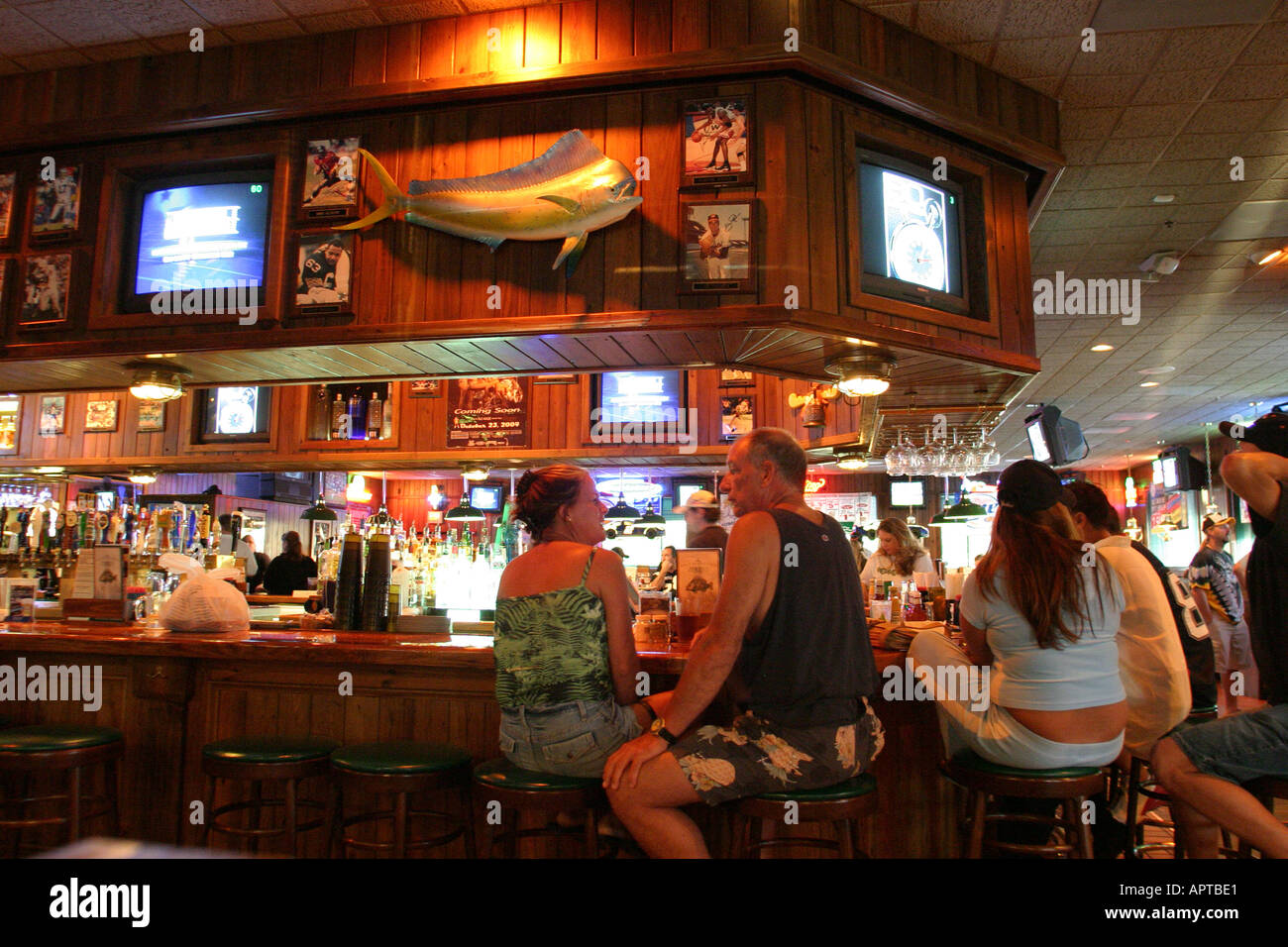Miami Florida, North Miami, Miami Ale House, Sports Bar Pub Männer Frauen trinken Restaurant TV überwacht Kunden Stockfoto