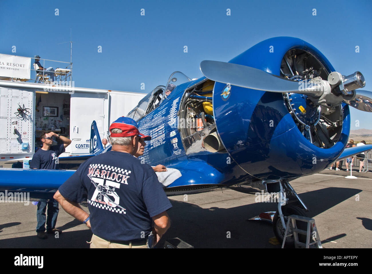 Nevada Reno Air Races AT6 in Gruben Stockfoto