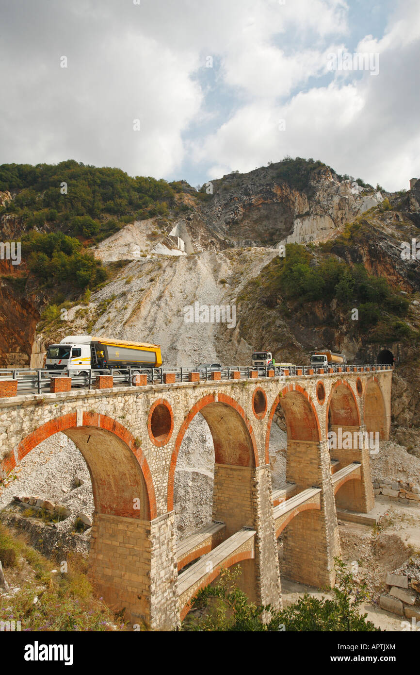 Ein Carraran Marmorsteinbruch, Massa-Carrara, Italien Stockfoto