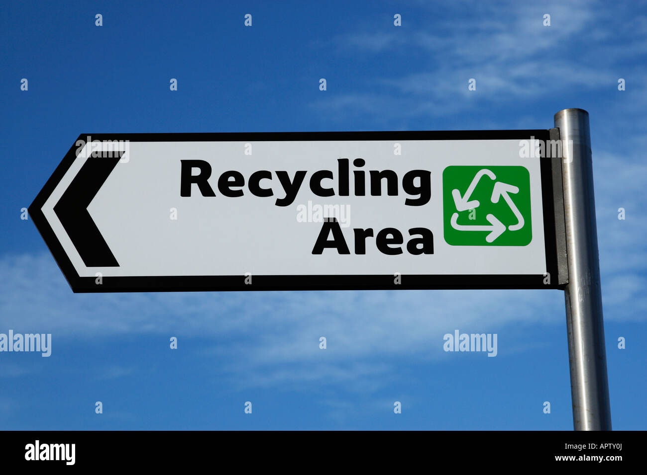 Recycling-Bereich Zeichen Bedworth Coventry England uk Stockfoto