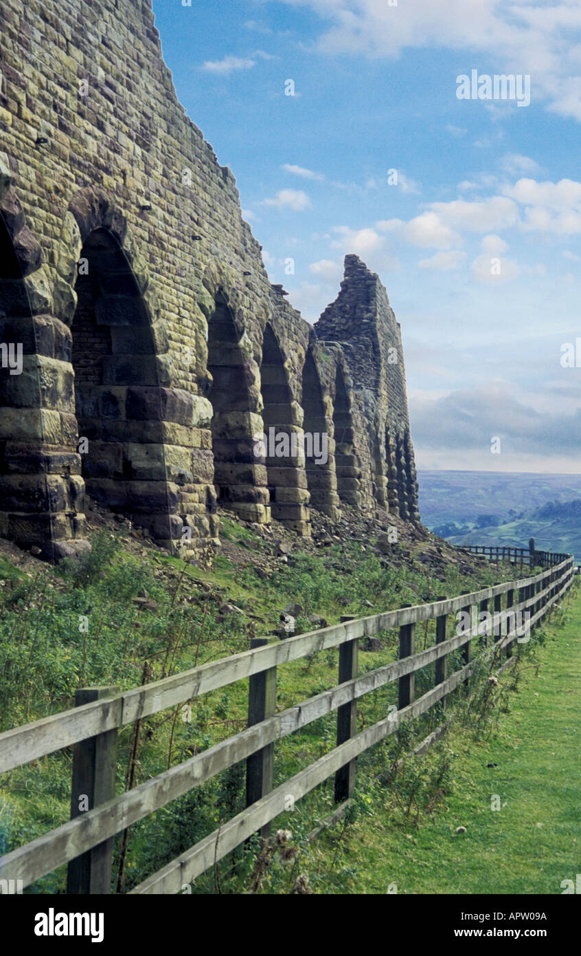 Überreste des Bergbaus im Rosedale North Yorkshire Moors Stockfoto