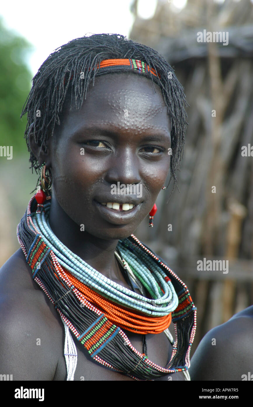 junge Toposa Frau, Porträt, Sudan Stockfoto