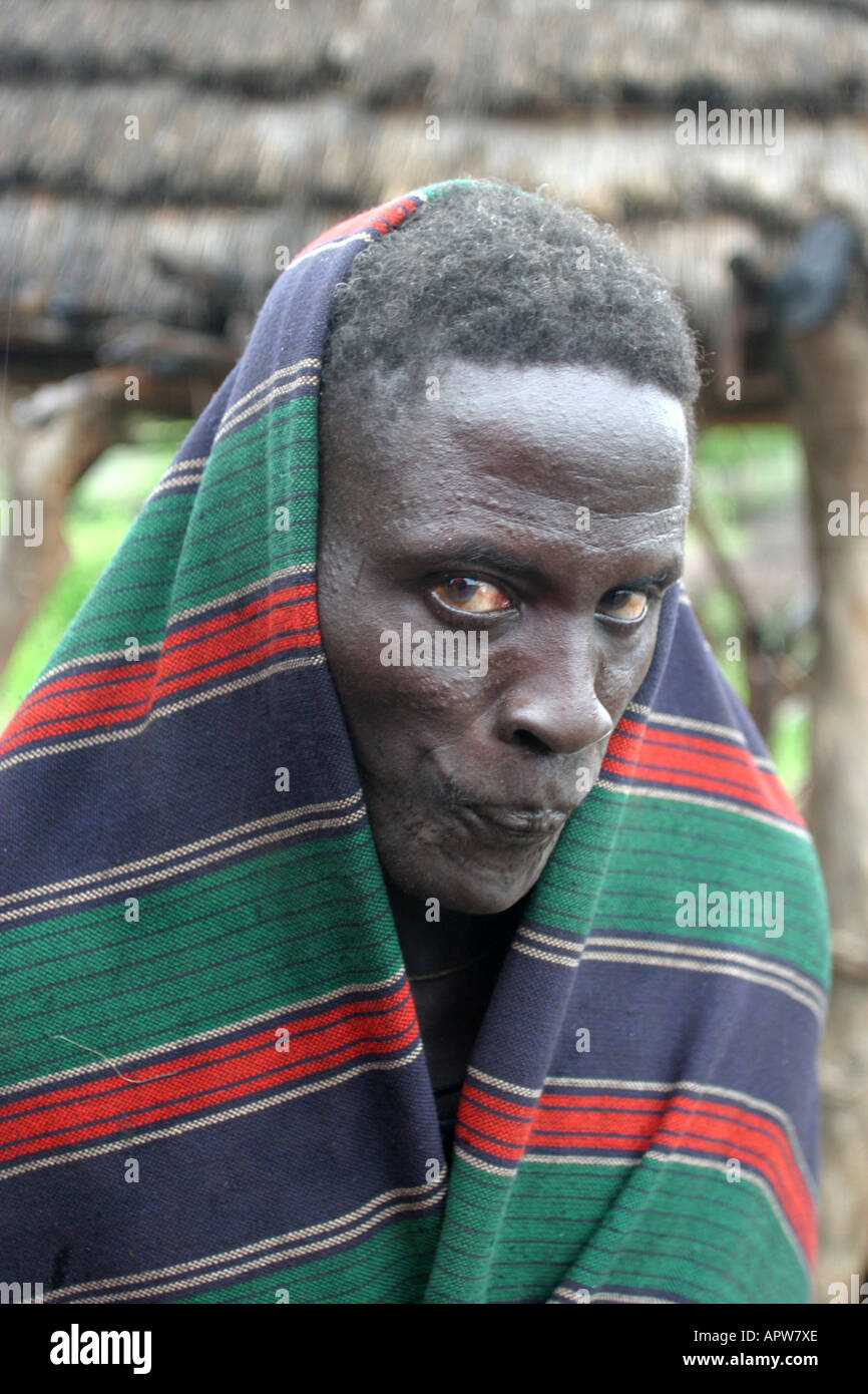 Toposa Mann, Porträt, Sudan Stockfoto