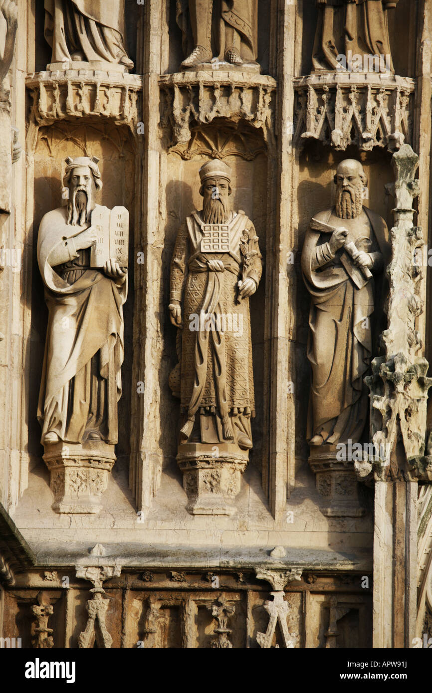 Statuen der Propheten des alten Testaments in Beverley Minster, Yorkshire, England Stockfoto