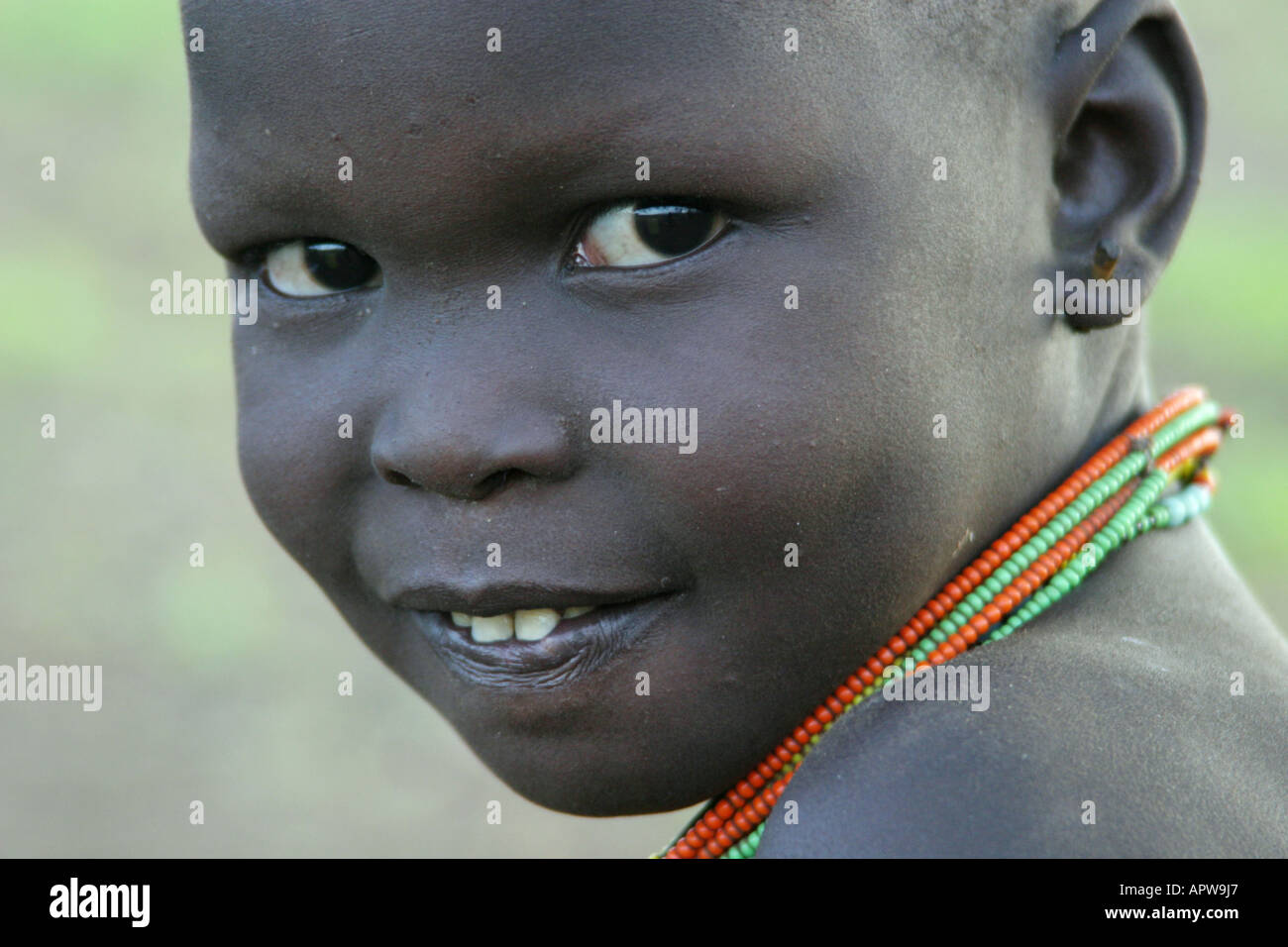 Toposa Kind, Porträt, Sudan Stockfoto