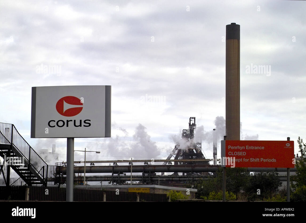 Corus Stahl Fabrik, Port Talbot, Wales. Stockfoto