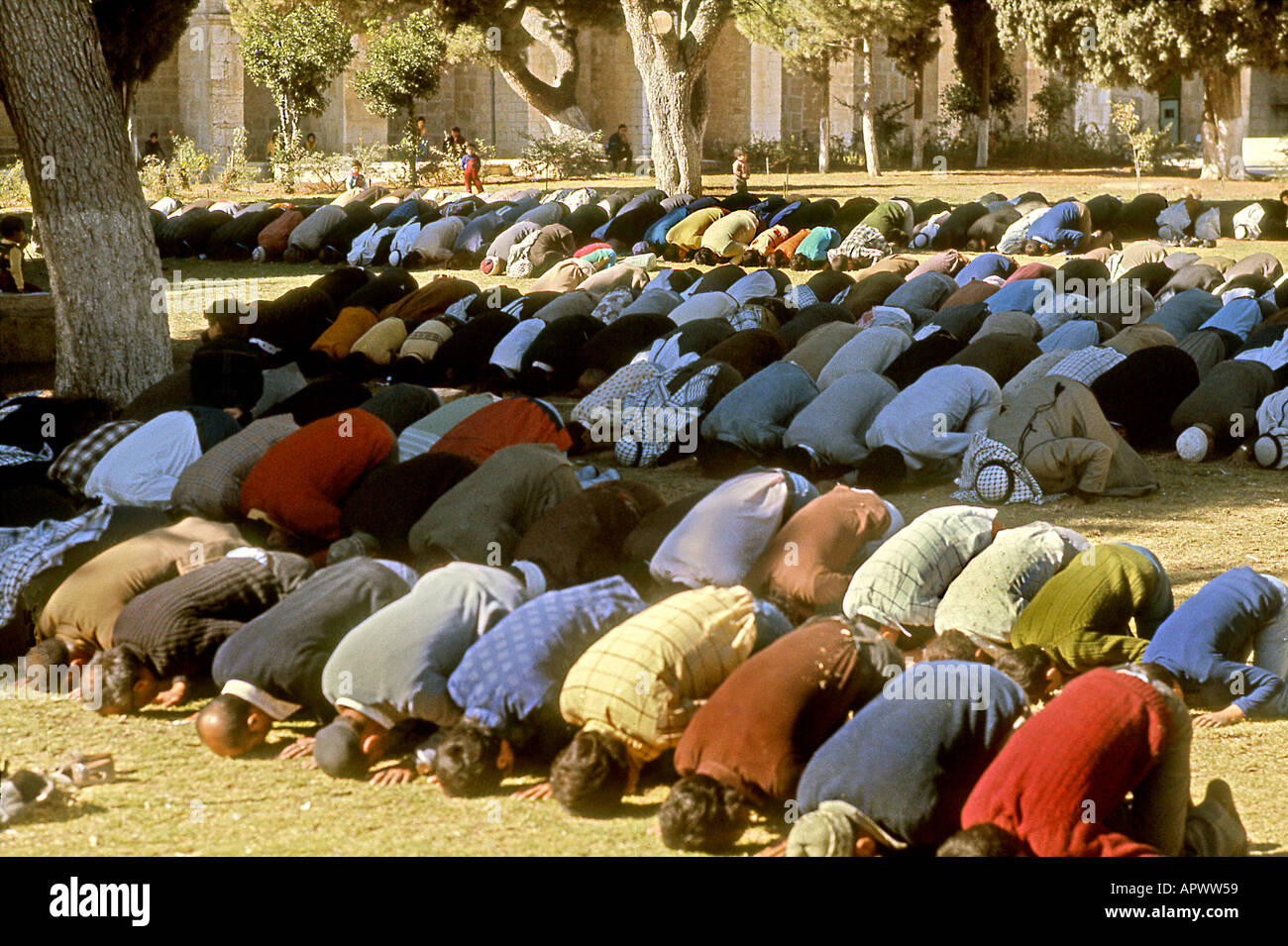 Gebete vor El-Aksa-Moschee Stockfoto