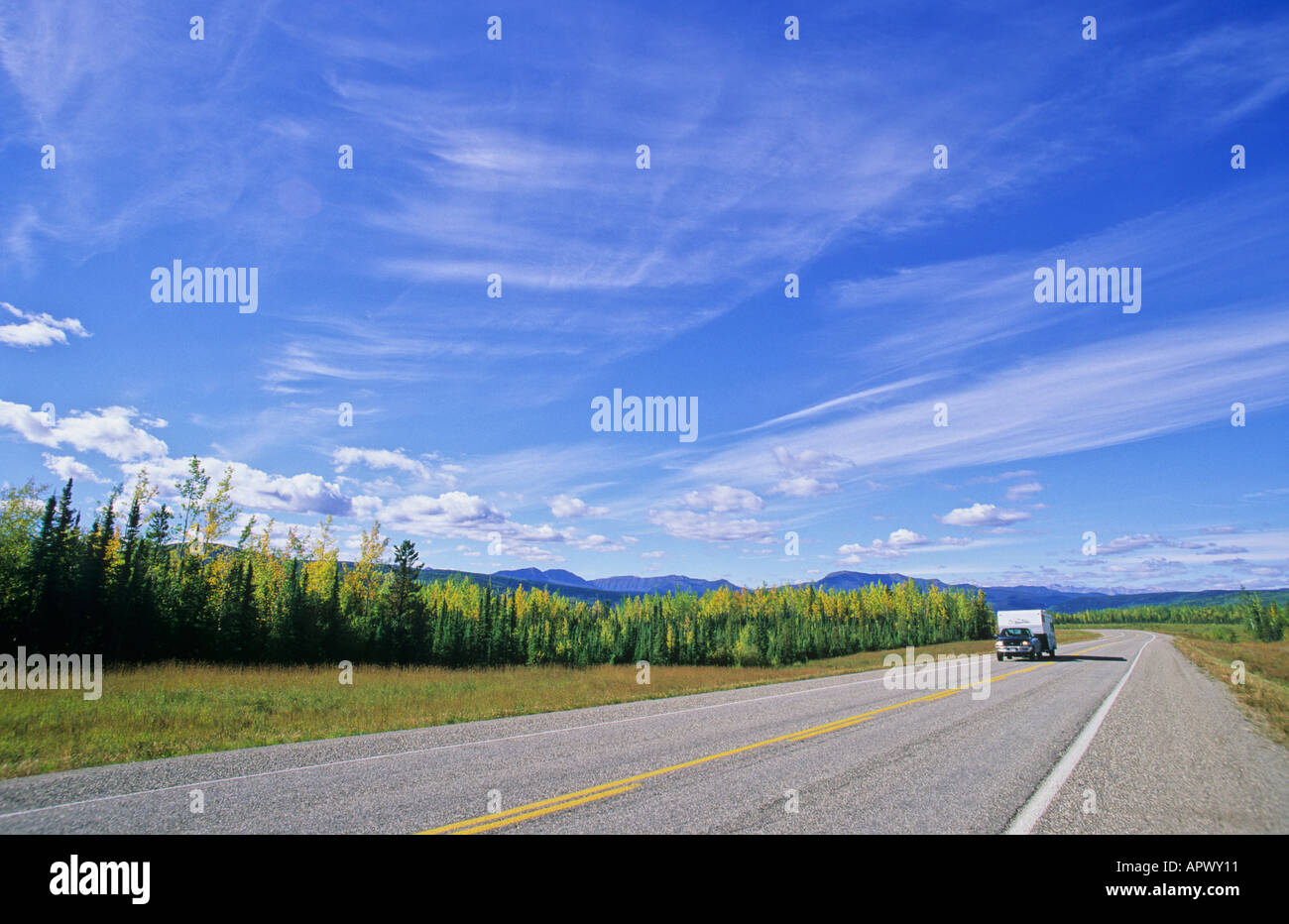 Alaska Highway Northern BC Kanada Stockfoto