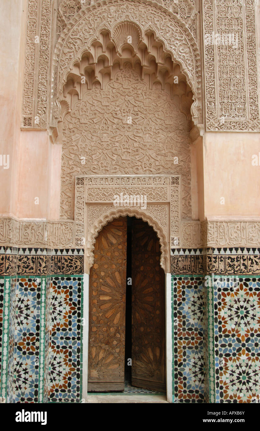 Merdersa Moschee Ibn Ben Youssef theologische Hochschule Marrakesch Marokko Stockfoto