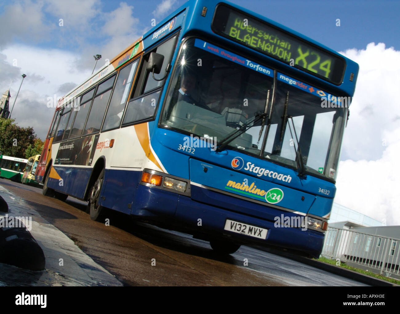 Stagecoach-Bus in die Stadt von Newport South Wales UK 2005 Stockfoto