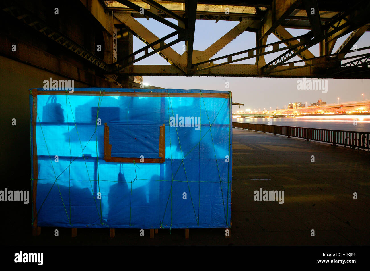 Selbstgemachte Hütte, Sumida River Bank, Tokio Stockfoto