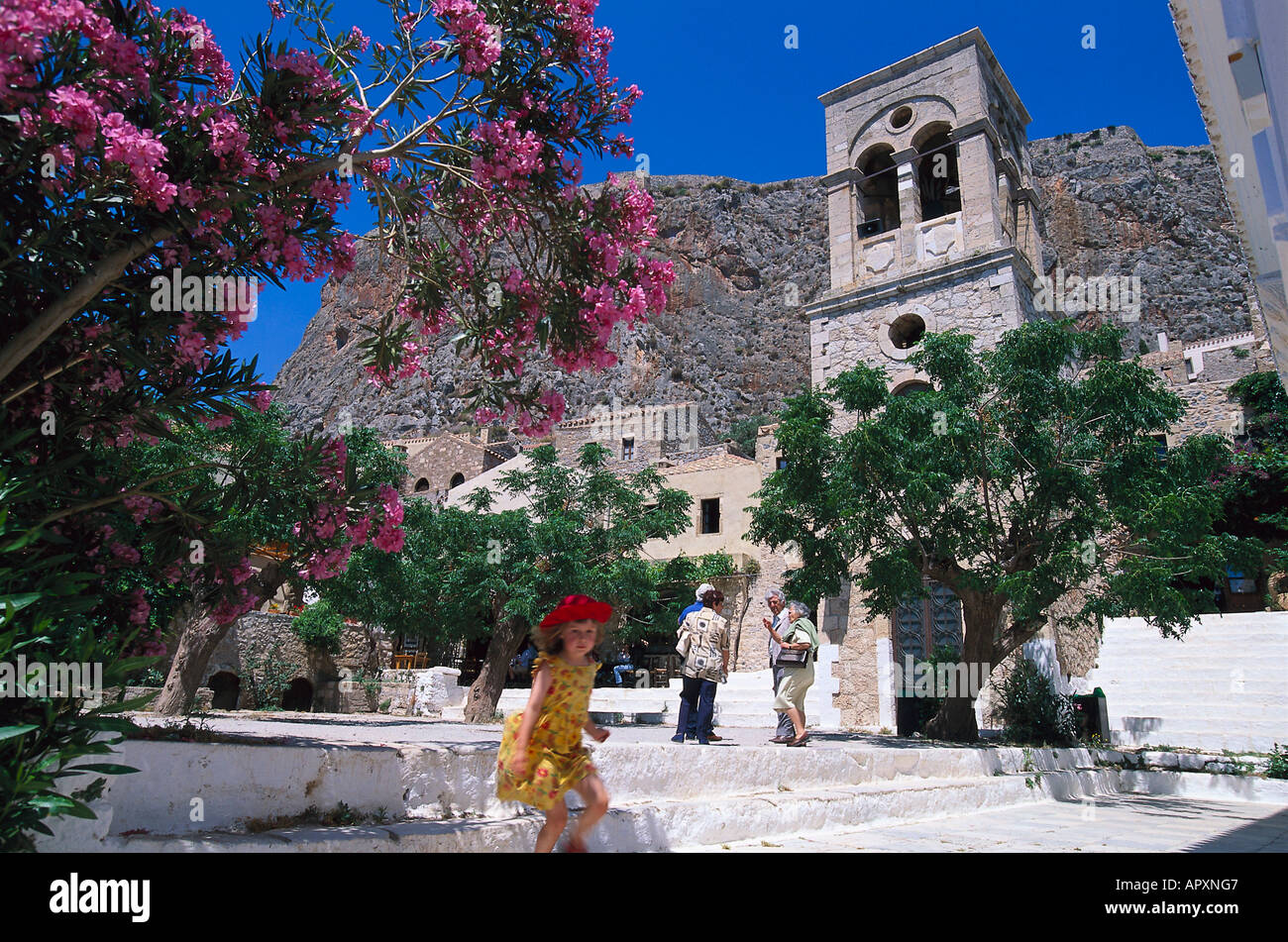Mittelalterliches Dorf Monemvasia, Peloponnes, Griechenland Stockfoto