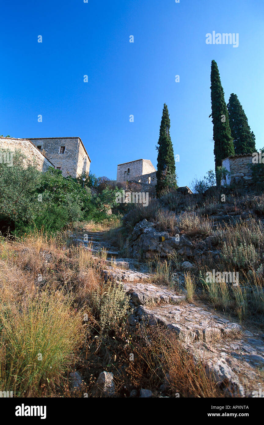 Alte Stadt von Kardamyli, Messinia, Peloponnes, Griechenland Stockfoto