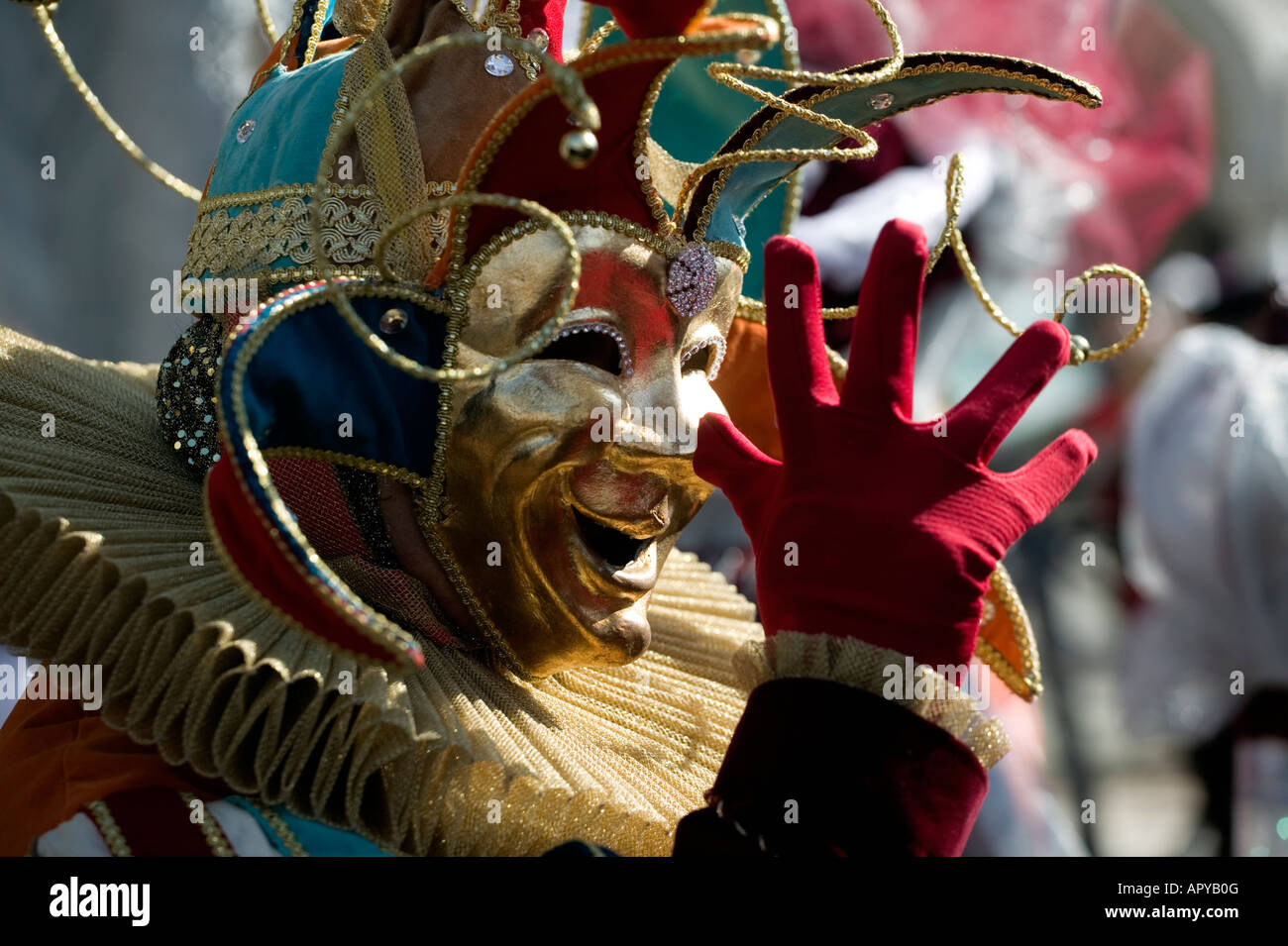Karneval in Venedig - Harlekin lustig Stockfoto