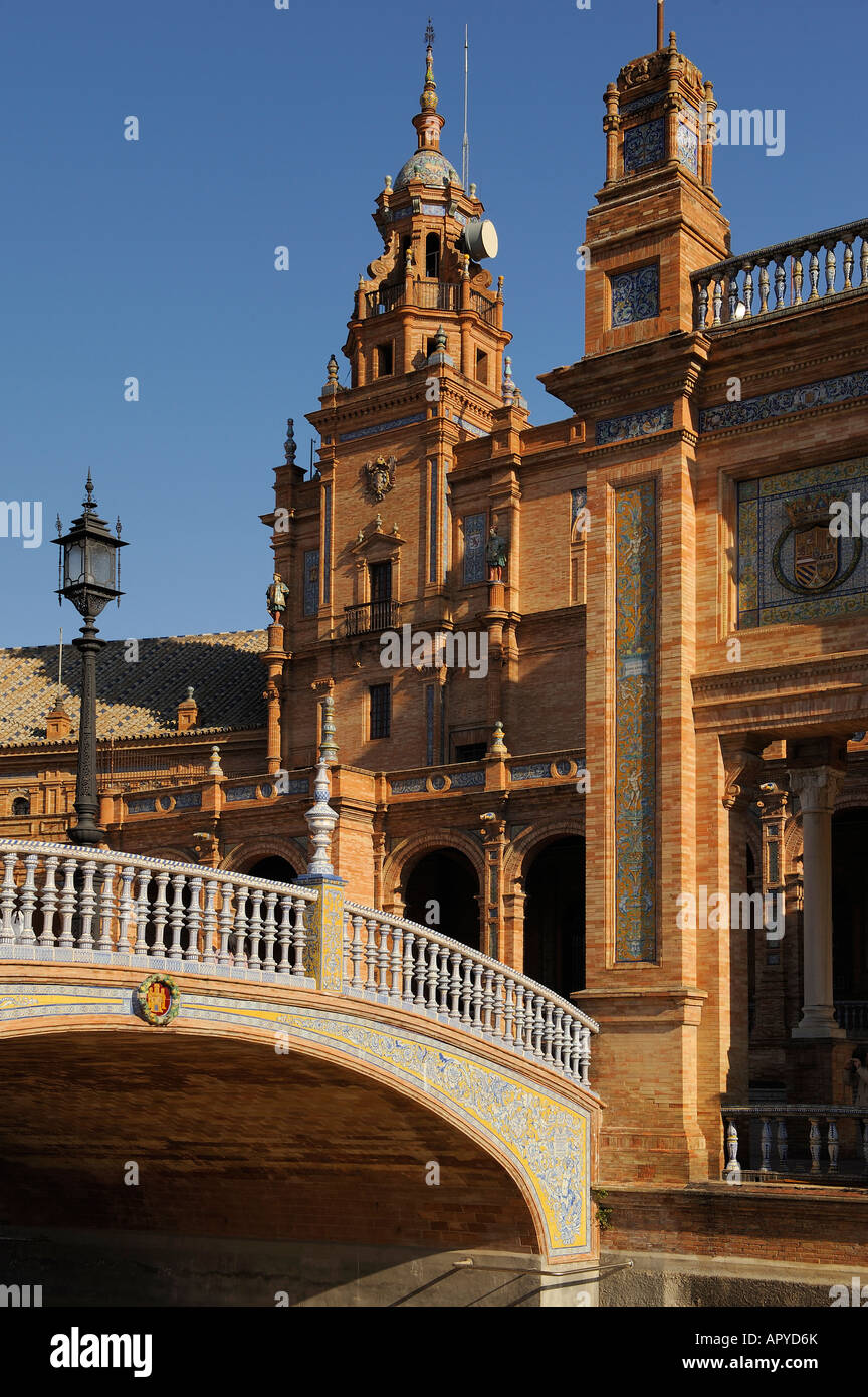 Sevilla, Plaza Espana, Ort in Spanien, Andalusien, Spanien Stockfoto