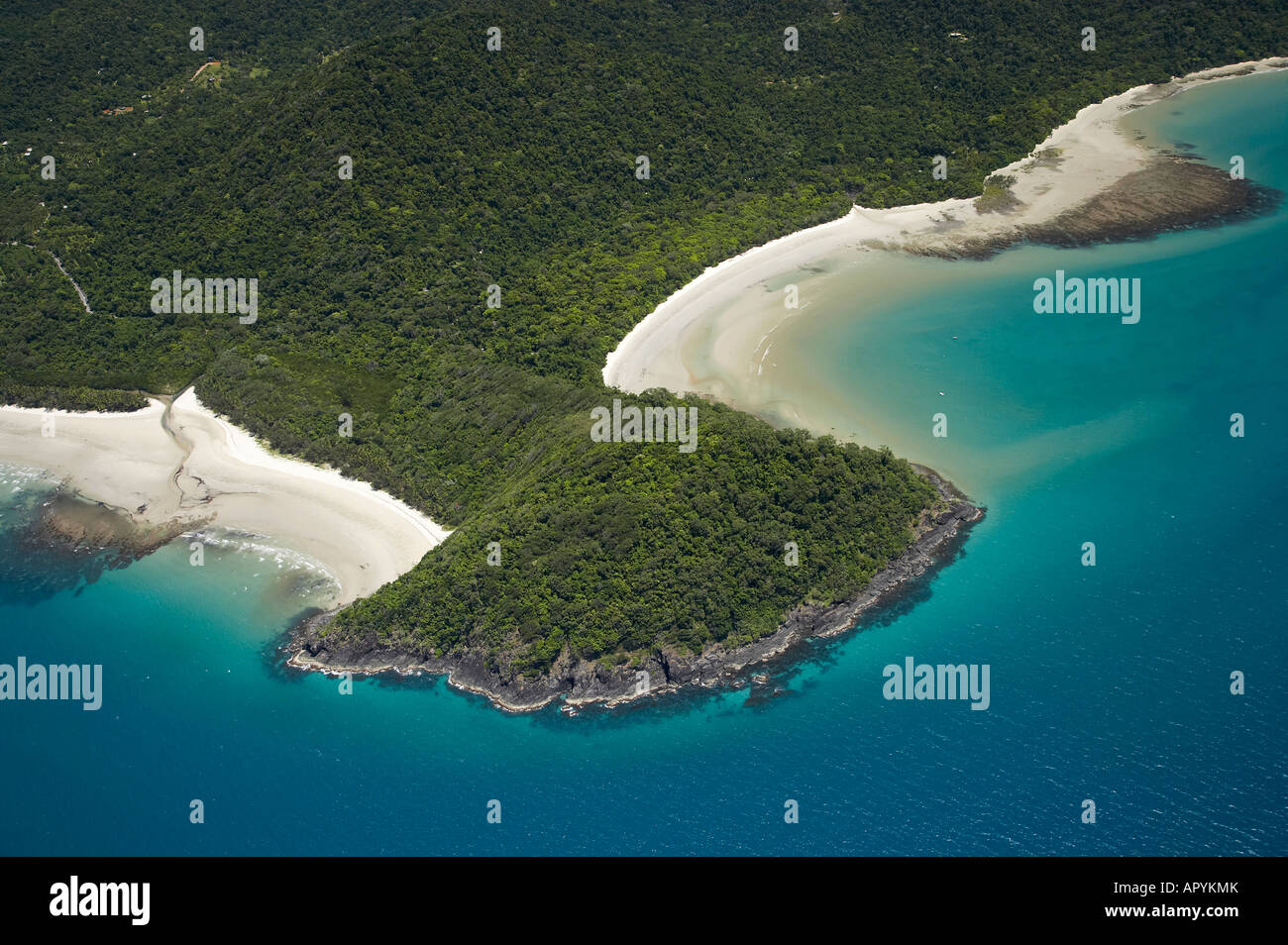 Cape Tribulation Daintree National Park World Heritage Bereich North Queensland Australien Antenne Stockfoto