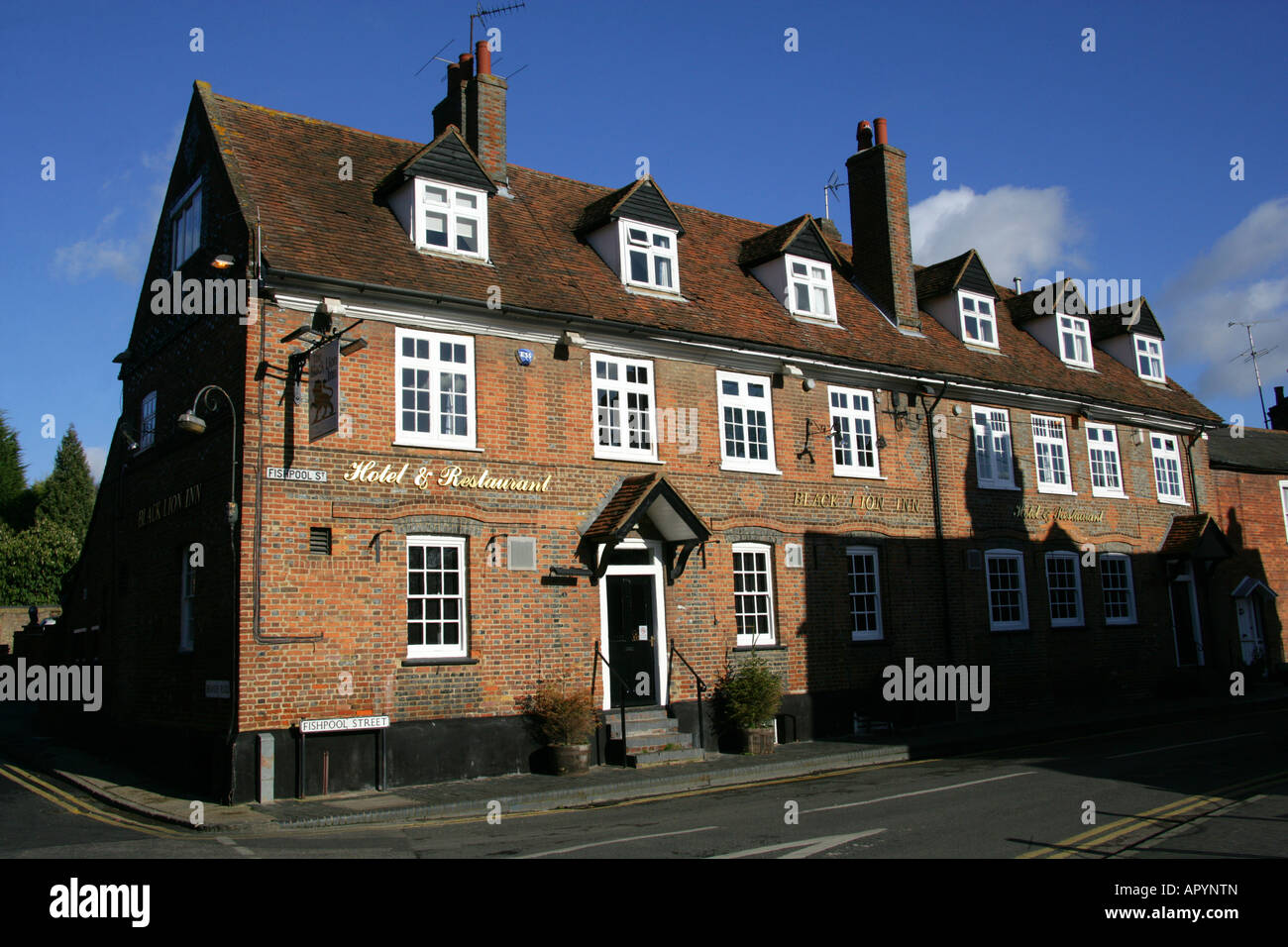 Black Lion Inn Fishpool Street St Albans Stockfoto