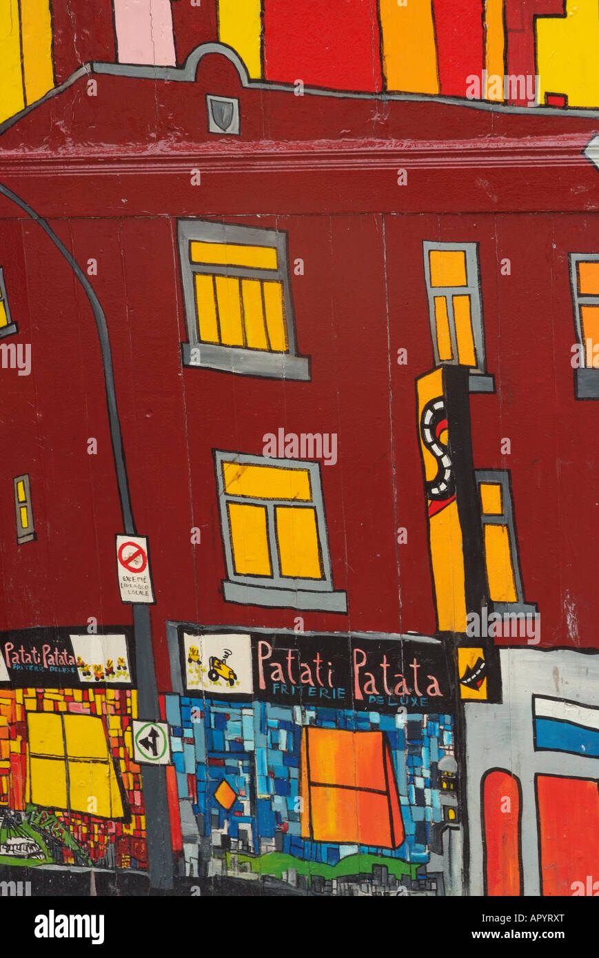 Kanada-Quebec-Montreal eine bunte Wandgemälde an einer Straßenecke Stockfoto