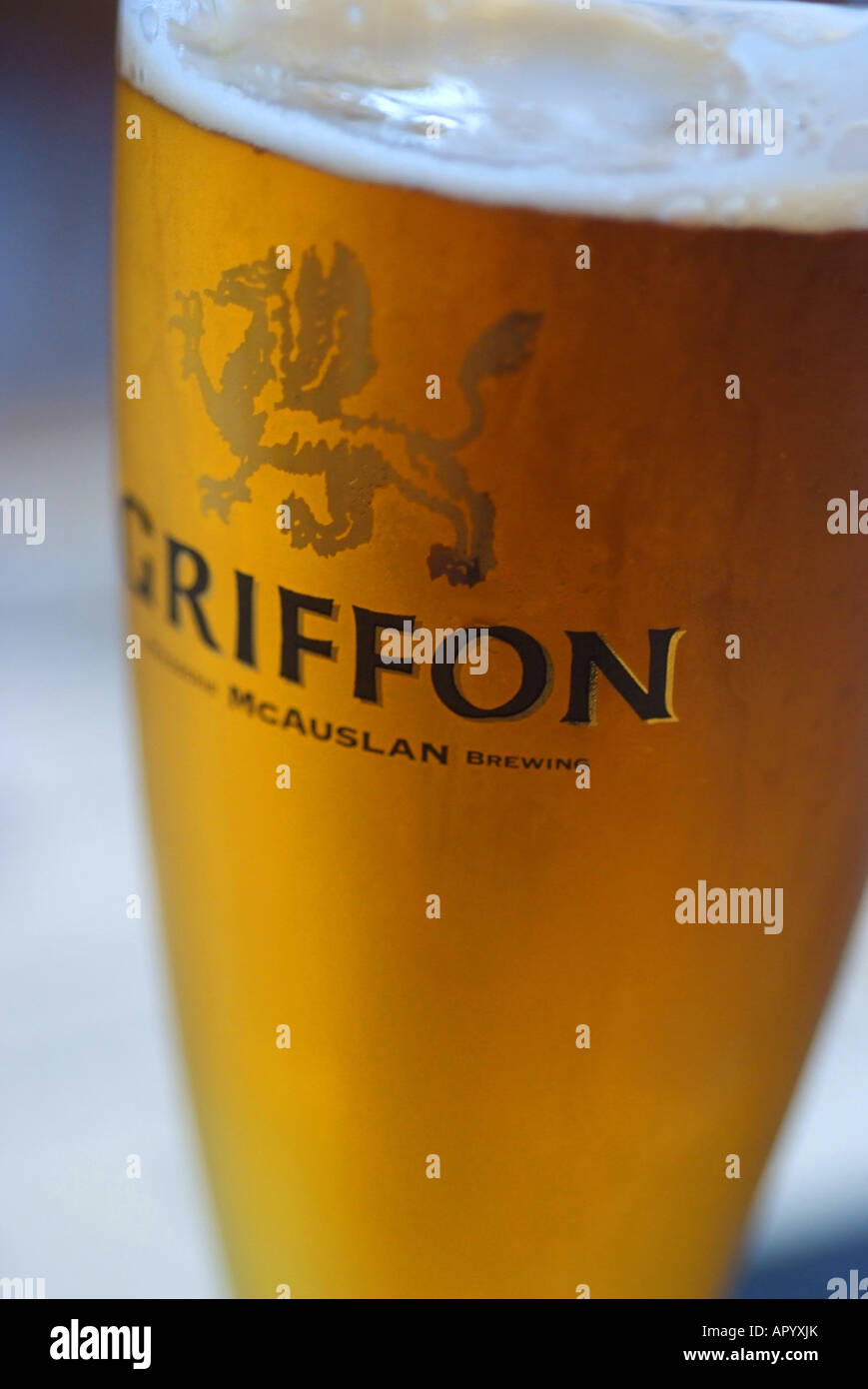 Kanadische Bier Griffon in einem Glas Stockfoto
